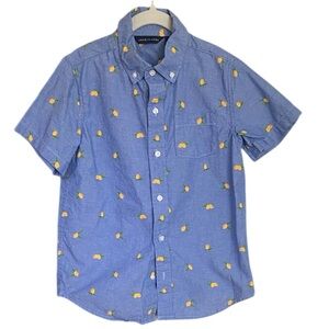 Janie And Jack Blue Short Sleeve Shirt with Lemon Print